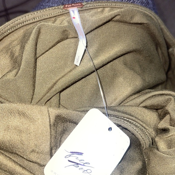 NEW FREE PEOPLE ALYSSA LONG SLEEVE WRAP DRESS OLIVE size small NWT - Picture 8 of 8